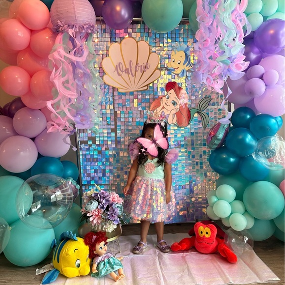 Beautiful Mermaid 3t dress bought from Etsy  , comes with mermaid crown . - Picture 2 of 2